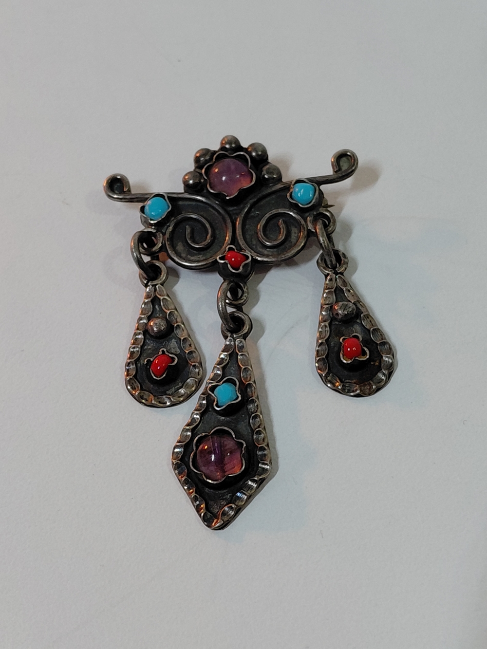 Vtg Sterling Silver Turquoise Matilde Poulat Matl Style Mexico 925.